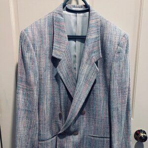 Silk Tweed Multi Colored Blazer - Size 16